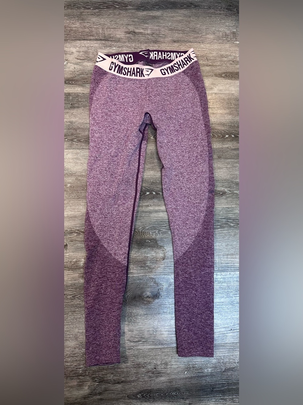 Gymshark Women’s L Purple Heather Logo Waistband Workout Leggings